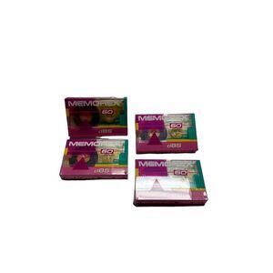 Memorex dBS 60 Minute Blank Cassette Audio Tapes Lot of 4 Brand New